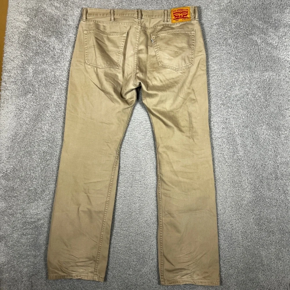 Levis 505 Jeans Mens 38x34 Tan Straight Leg Formal Office Casual Business